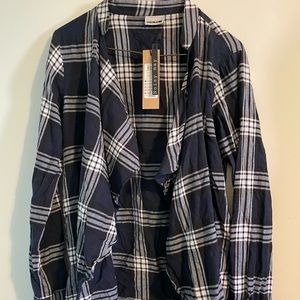 Noisy May Blue Plaid Cardigan sz L